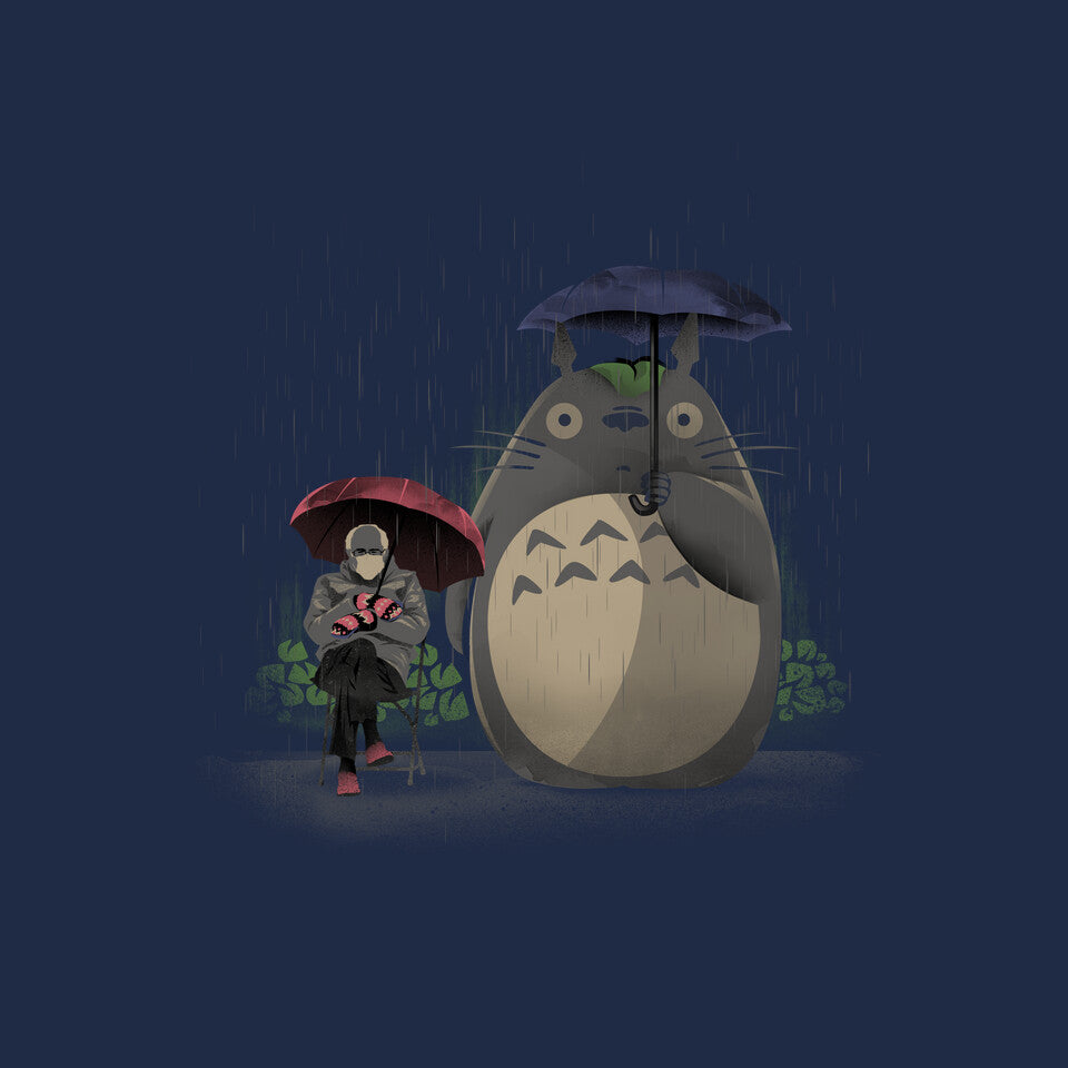 My Neighbor Meme – Anime Graphic T-Shirt design artwork for navy graphic T-shirt