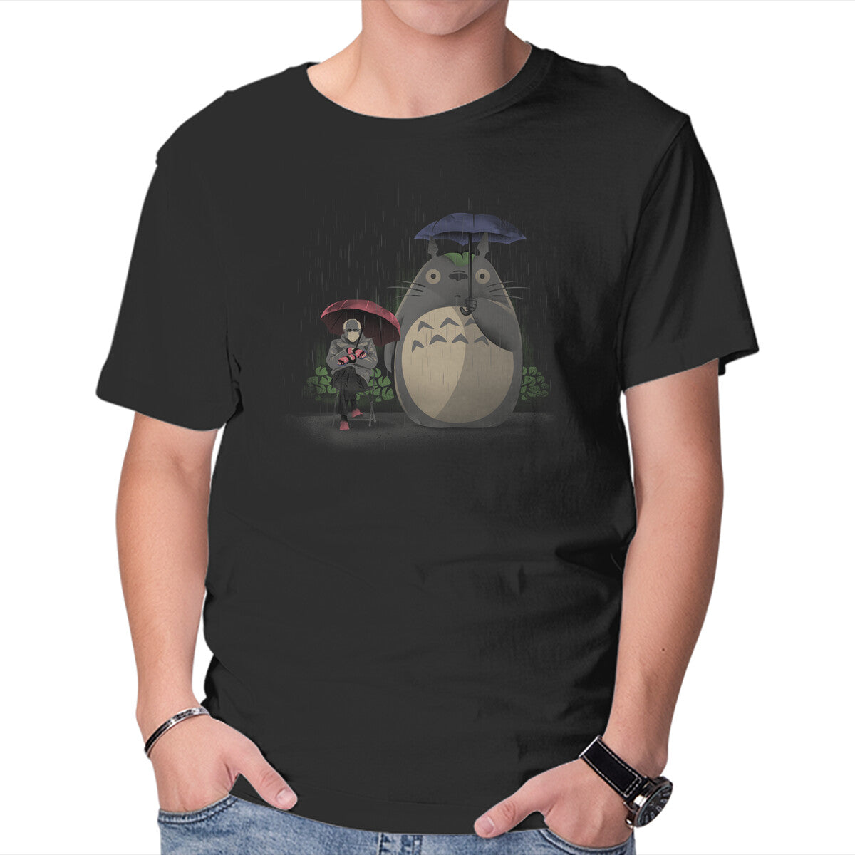 My Neighbor Meme – Anime Graphic T-Shirt in black, product display