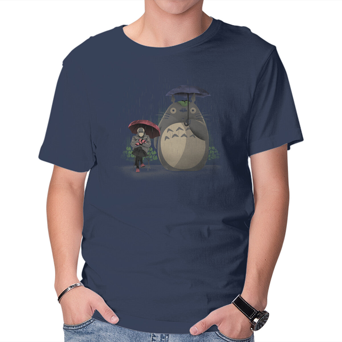 My Neighbor Meme – Anime Graphic T-Shirt in navy, product display