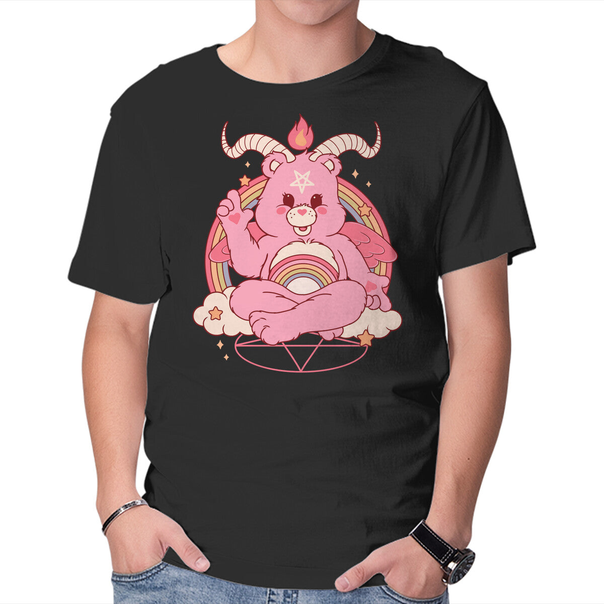 Bearphomet – Horror Graphic T-Shirt in black, product display