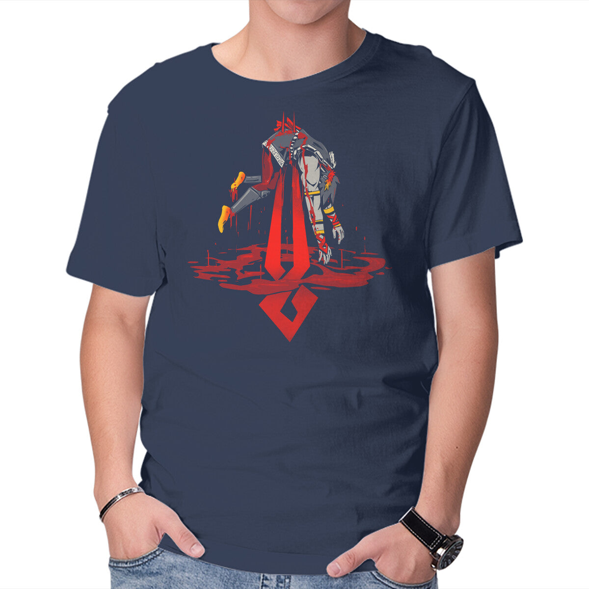 There is No Escape – Gaming Graphic T-Shirt in navy, product display