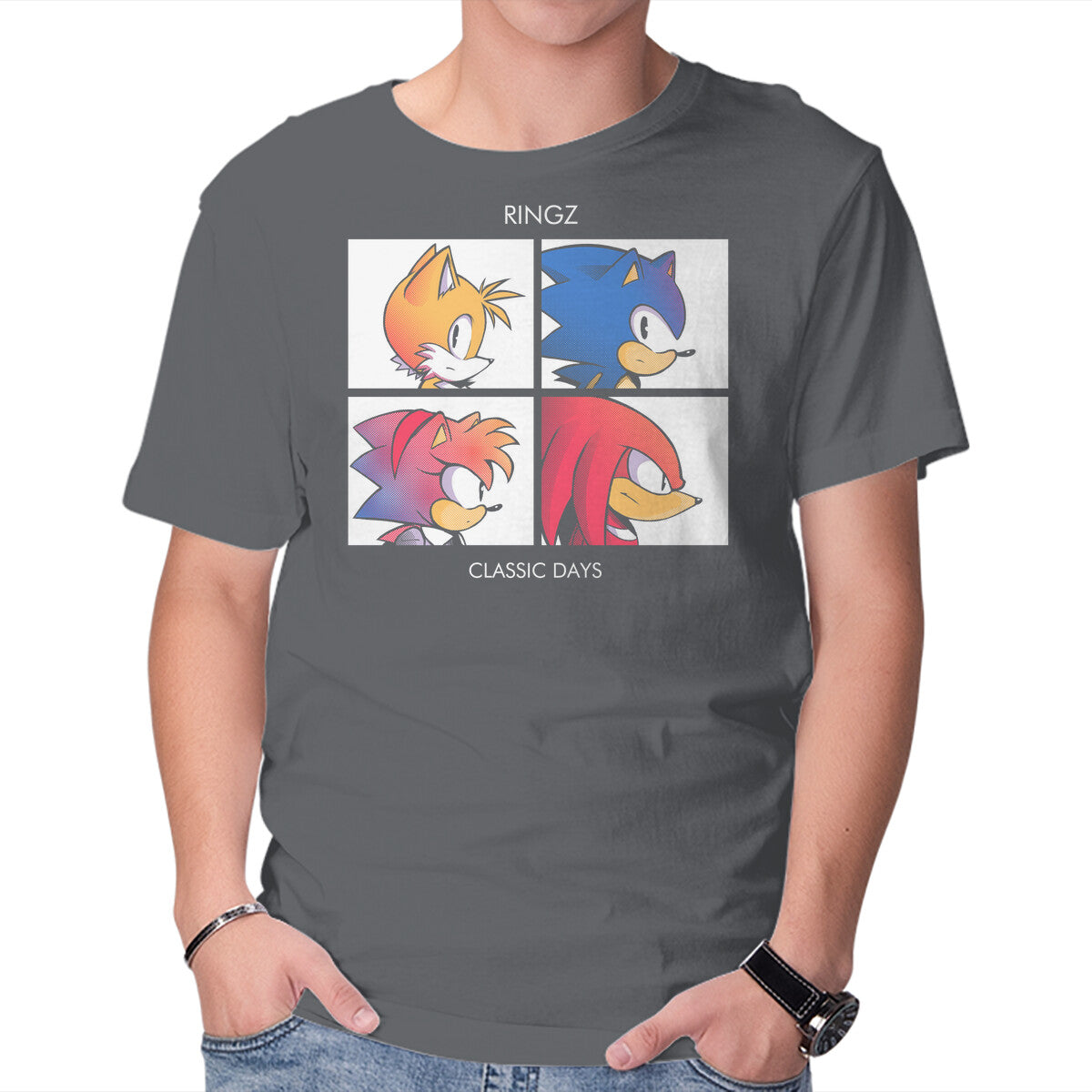 Ringz – Gaming Graphic T-Shirt in charcoal, product display