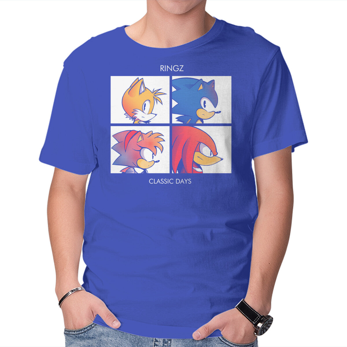 Ringz – Gaming Graphic T-Shirt in royal blue, product display