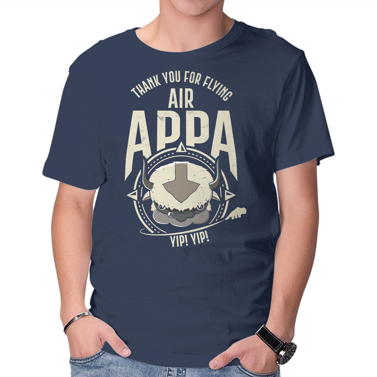 Air Appa – Anime Graphic T-Shirt in navy, product display