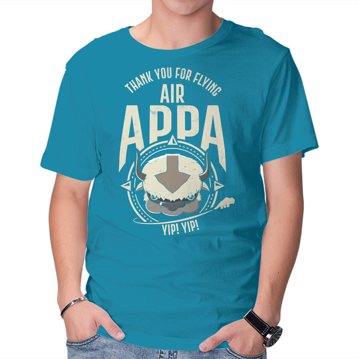 Air Appa – Anime Graphic T-Shirt in turquoise, product display