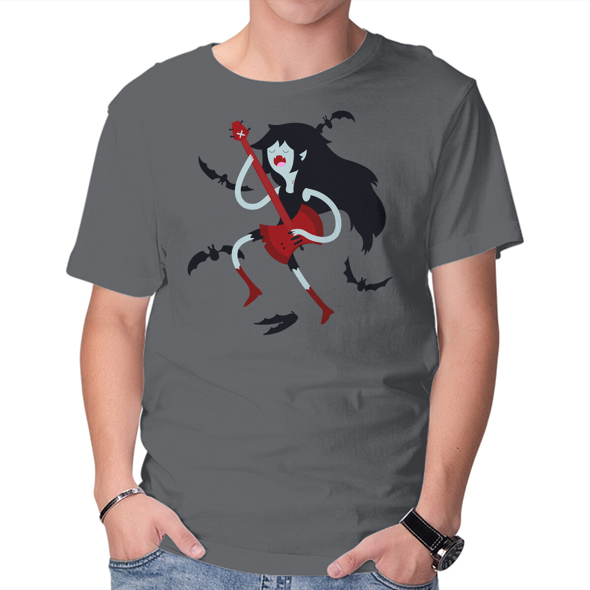 Vampire Song – Music Graphic T-Shirt in charcoal, product display