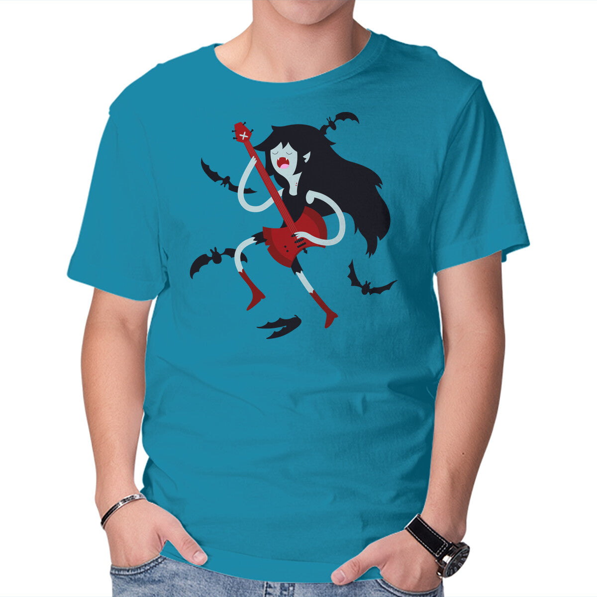 Vampire Song – Music Graphic T-Shirt in turquoise, product display
