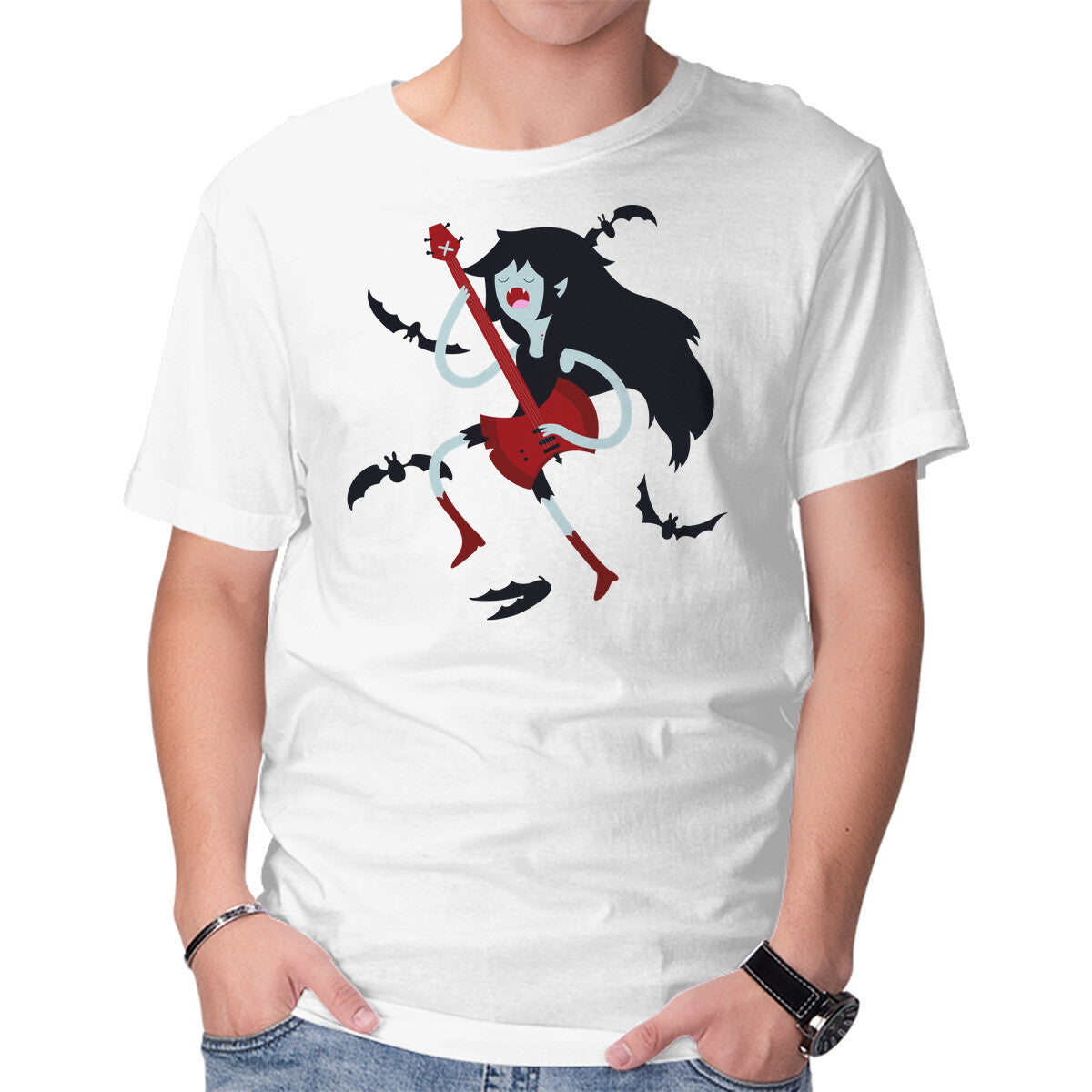 Vampire Song – Music Graphic T-Shirt in white, product display