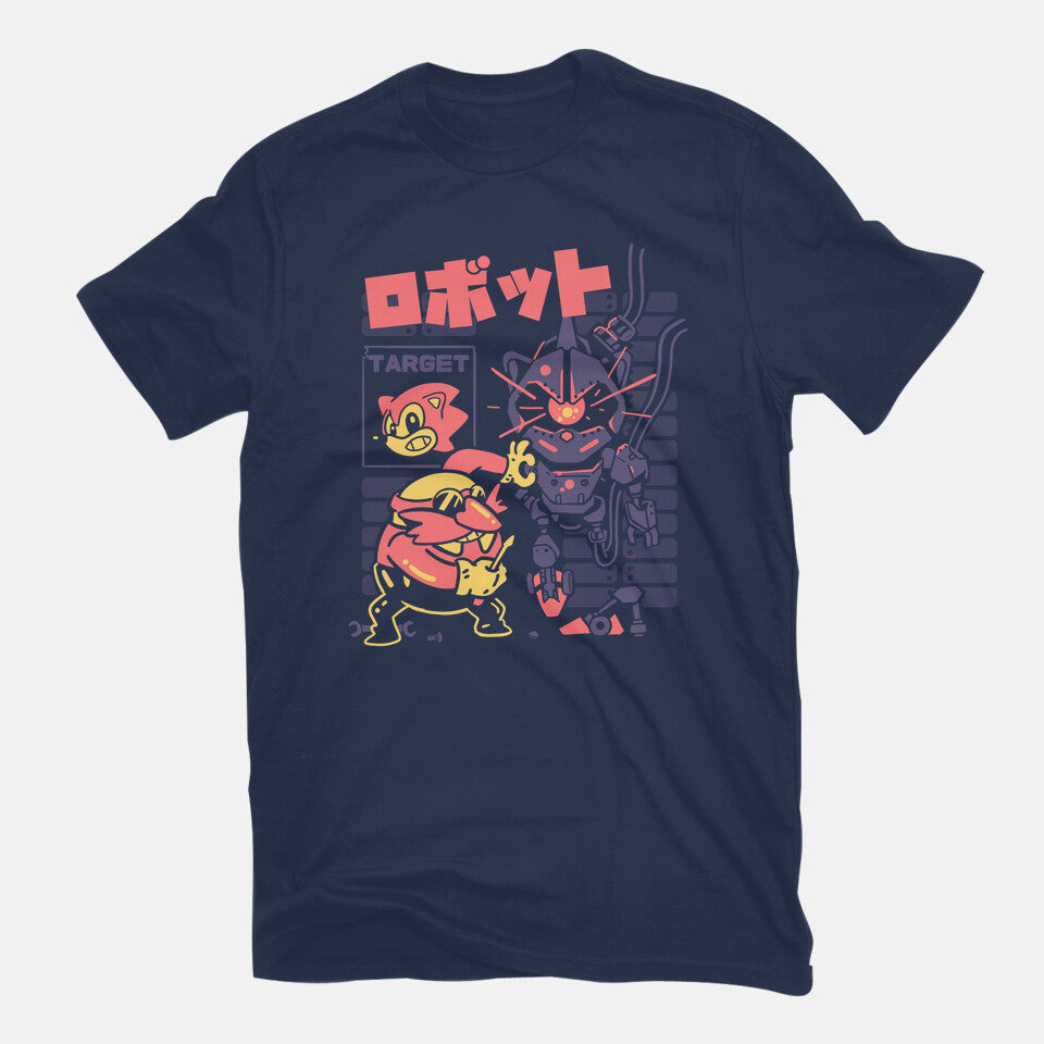 Evil Creation – Gaming Graphic T-Shirt in navy, flat-lay product view