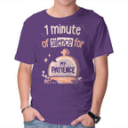 RIP Patience – Funny Graphic T-Shirt in purple, product display
