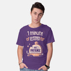 Model wearing purple RIP Patience – Funny Graphic T-Shirt
