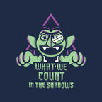 Shadow Count – Fantasy Graphic T-Shirt design artwork for navy graphic T-shirt