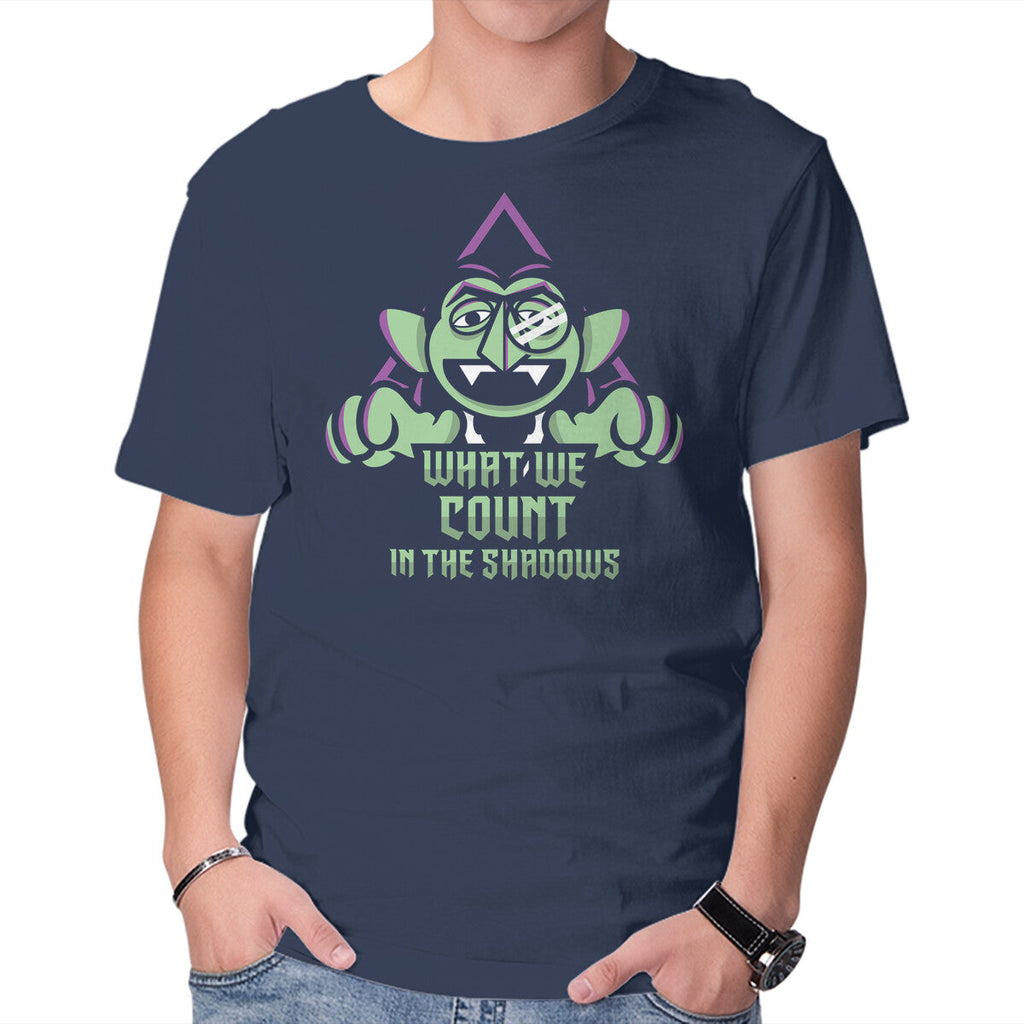 Shadow Count – Fantasy Graphic T-Shirt in navy, product display