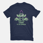 Shadow Count – Fantasy Graphic T-Shirt in navy, flat-lay product view