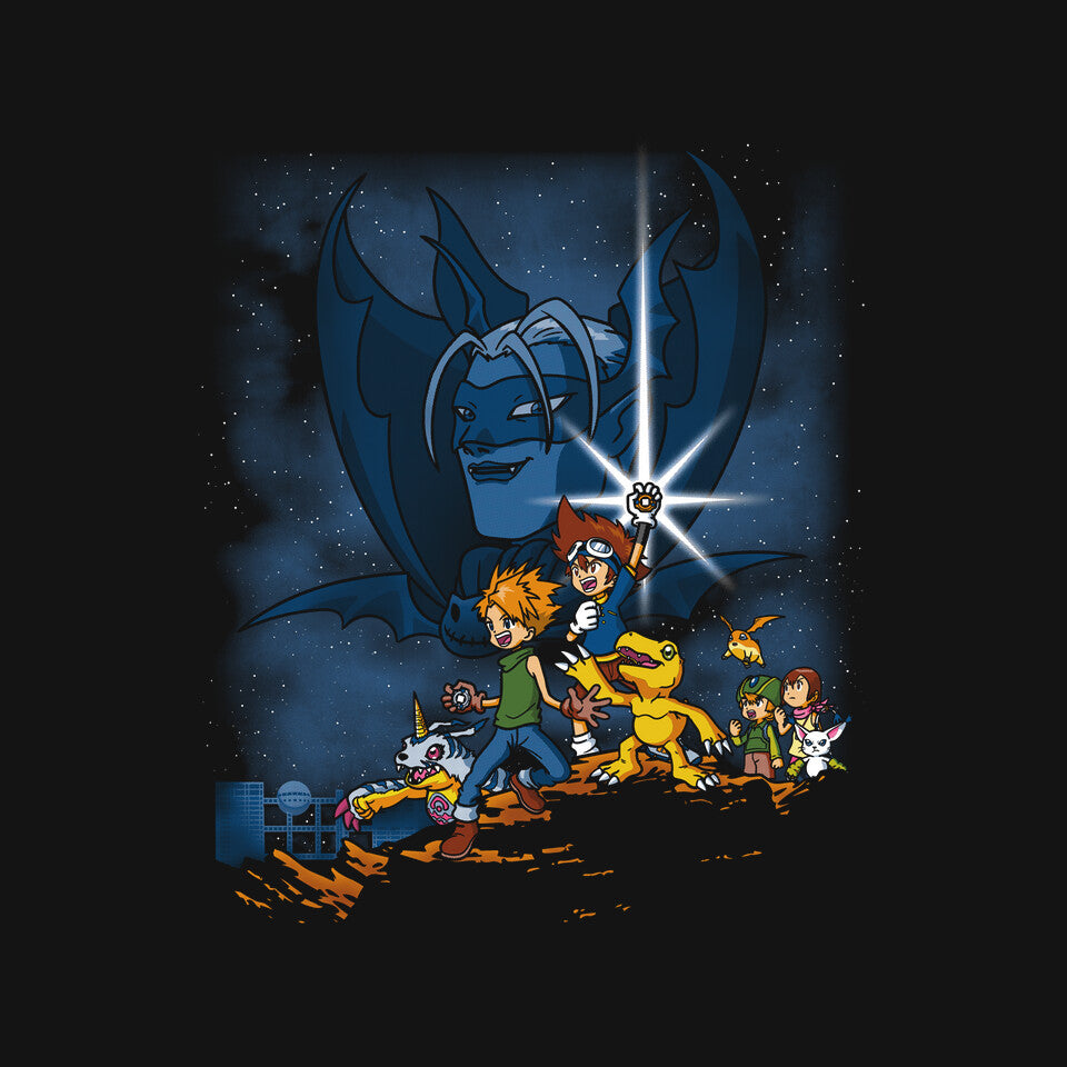 Digi Wars – Anime Graphic T-Shirt design artwork for black graphic T-shirt