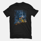 Digi Wars – Anime Graphic T-Shirt in black, flat-lay product view