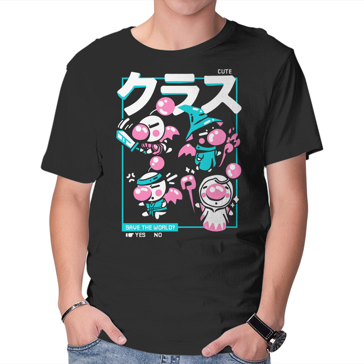 Final Hero – Gaming Graphic T-Shirt in black, product display