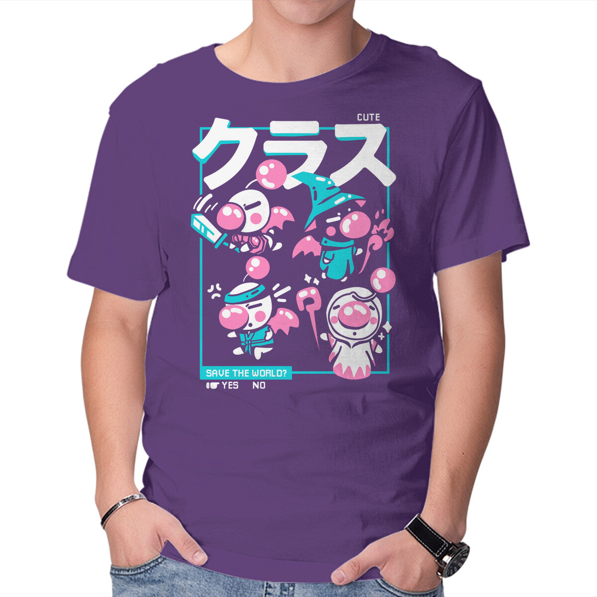 Final Hero – Gaming Graphic T-Shirt in purple, product display