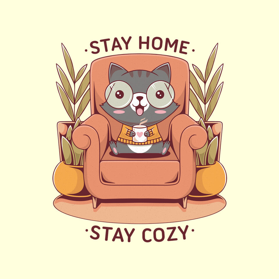 Cozy Time – Cat Graphic T-Shirt