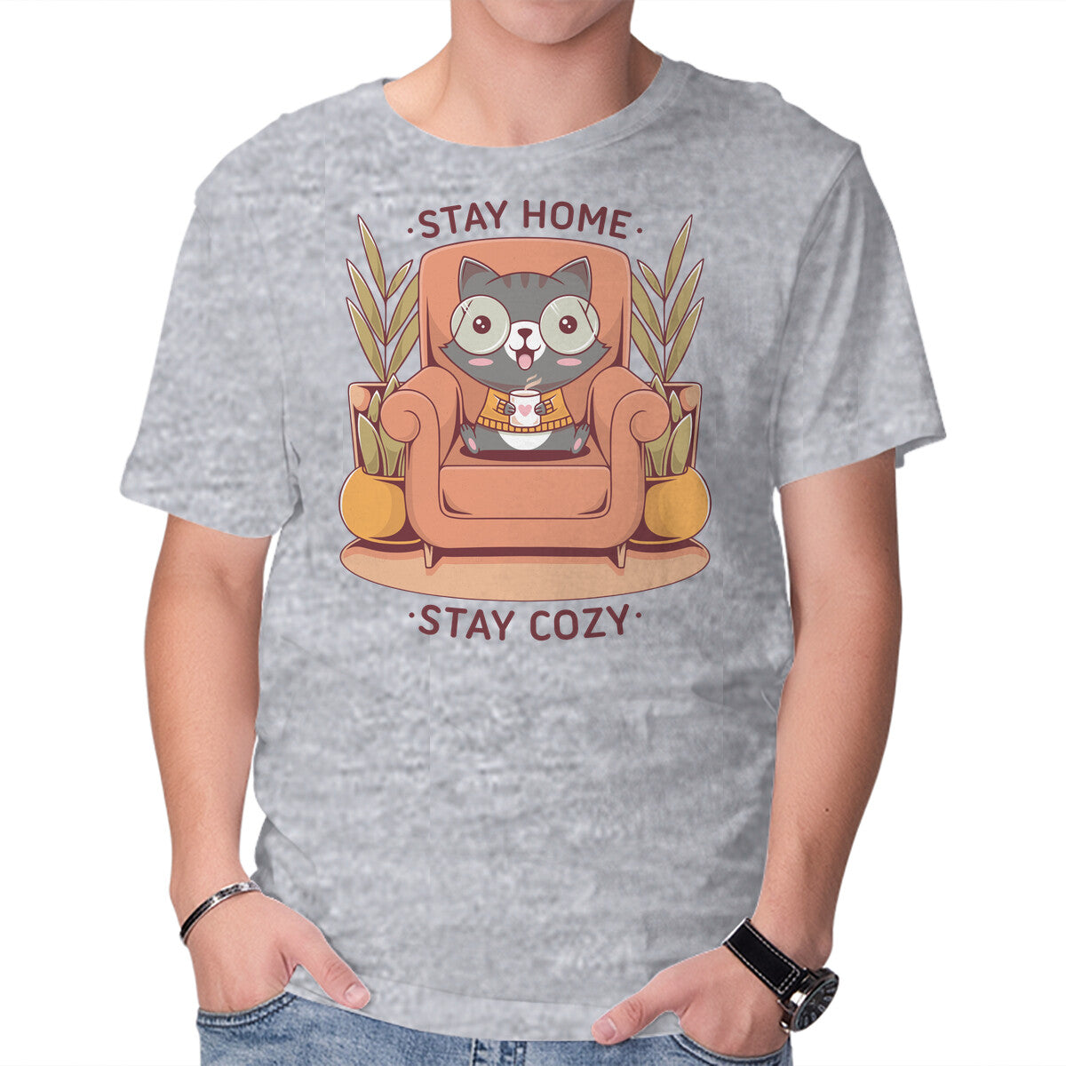 Cozy Time – Cat Graphic T-Shirt