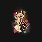 Skeleton Fox – Animal Graphic T-Shirt design artwork for black graphic T-shirt