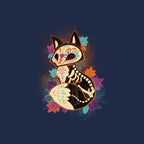 Skeleton Fox – Animal Graphic T-Shirt design artwork for navy graphic T-shirt
