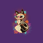 Skeleton Fox – Animal Graphic T-Shirt design artwork for purple graphic T-shirt