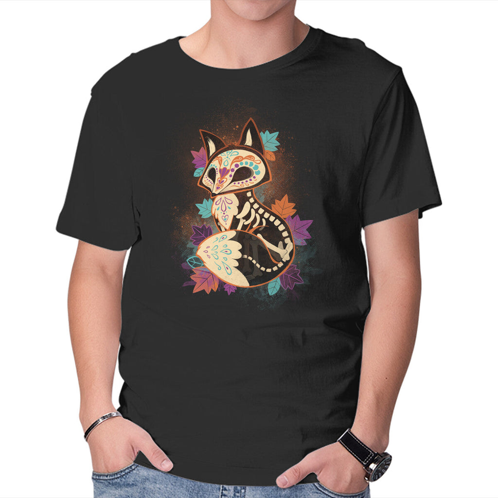 Skeleton Fox – Animal Graphic T-Shirt in black, product display