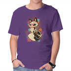 Skeleton Fox – Animal Graphic T-Shirt in purple, product display