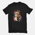 Skeleton Fox – Animal Graphic T-Shirt in black, flat-lay product view