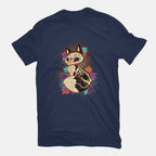 Skeleton Fox – Animal Graphic T-Shirt in navy, flat-lay product view