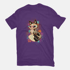Skeleton Fox – Animal Graphic T-Shirt in purple, flat-lay product view
