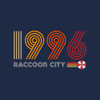 Raccoon City 1996 Graphic T-Shirt design artwork for navy graphic T-shirt