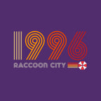 Raccoon City 1996 Graphic T-Shirt design artwork for purple graphic T-shirt