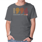 Raccoon City 1996 Graphic T-Shirt in charcoal, product display