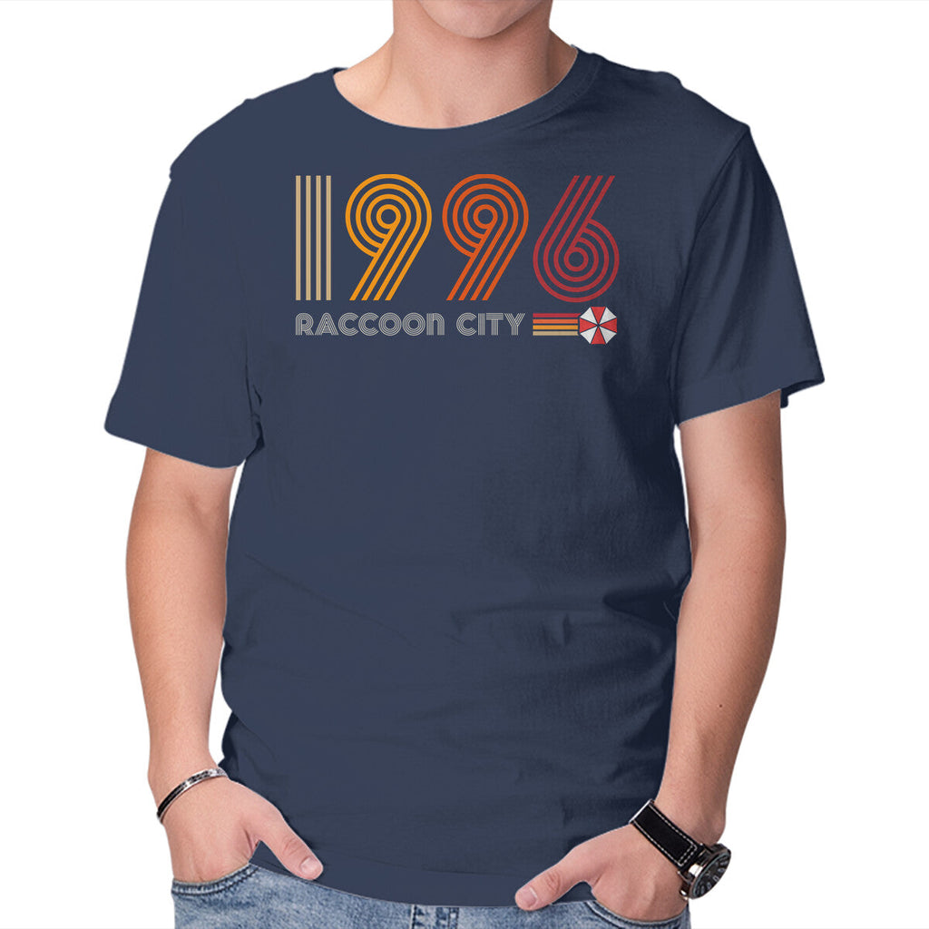 Raccoon City 1996 Graphic T-Shirt in navy, product display