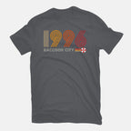 Raccoon City 1996 Graphic T-Shirt in charcoal, flat-lay product view