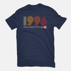 Raccoon City 1996 Graphic T-Shirt in navy, flat-lay product view
