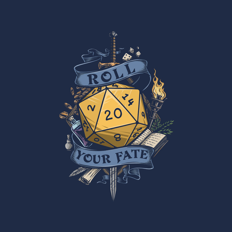 Time To Roll – Gaming Graphic T-Shirt design artwork for navy graphic T-shirt