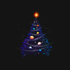 Christmas Cosmos Universe Graphic T-Shirt design artwork for black graphic T-shirt