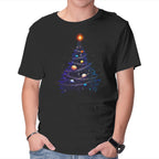 Christmas Cosmos Universe Graphic T-Shirt in black, product display