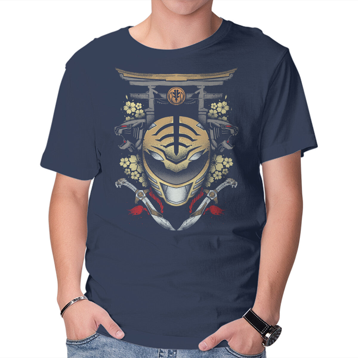 White Ranger Graphic T-Shirt in navy, product display