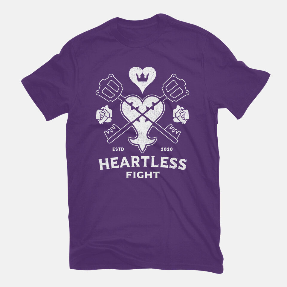 Keyblade Vs. Heartless – Gaming Graphic T-Shirt in purple, flat-lay product view