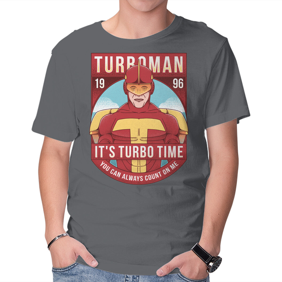 It's Turbo Time – Movie Graphic T-Shirt in charcoal, product display