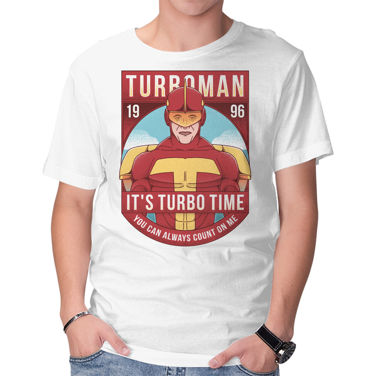 It's Turbo Time – Movie Graphic T-Shirt in white, product display