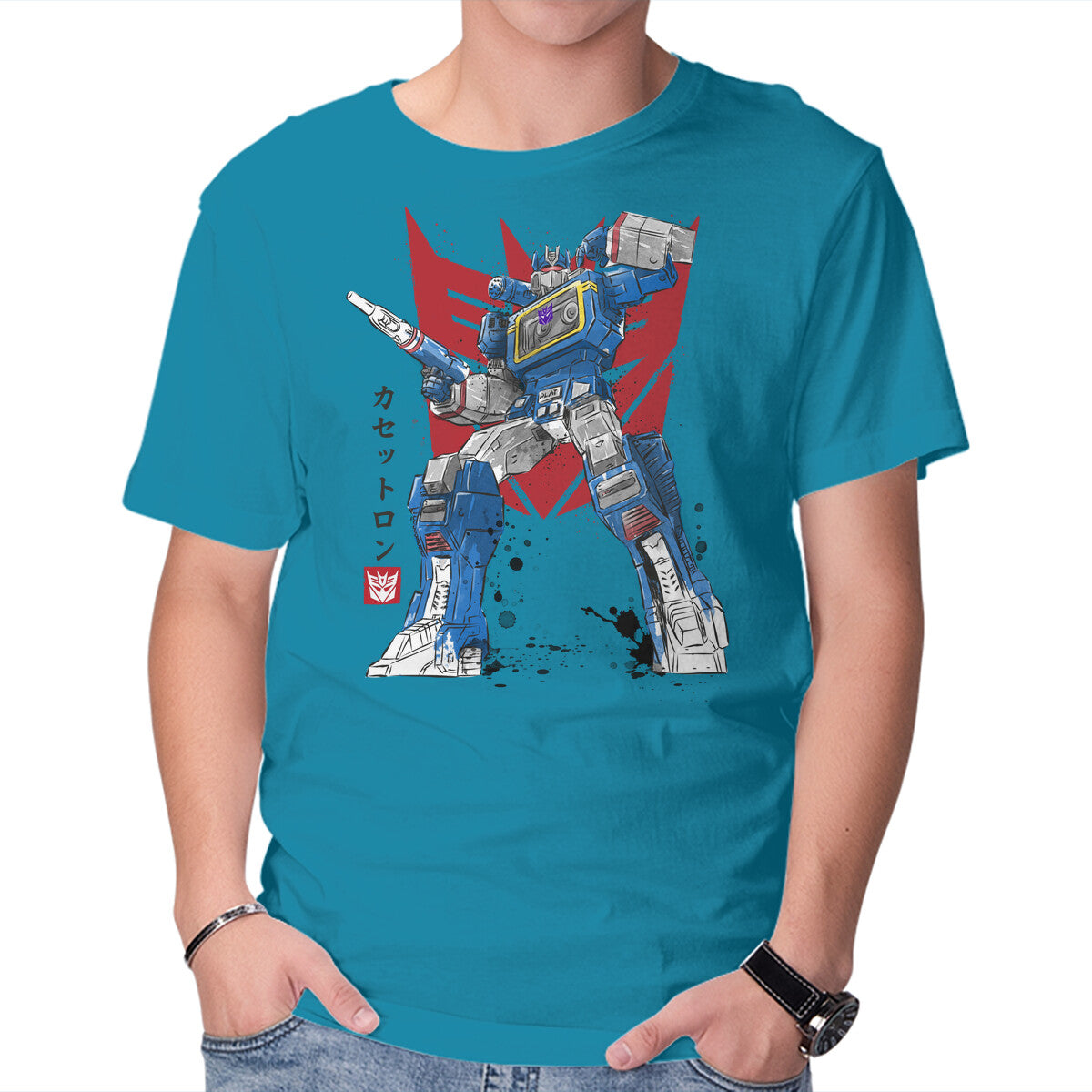 Sound Sumi-E – Sci-Fi Graphic T-Shirt in turquoise, product display
