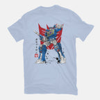 Sound Sumi-E – Sci-Fi Graphic T-Shirt in blue, flat-lay product view