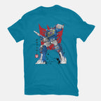 Sound Sumi-E – Sci-Fi Graphic T-Shirt in turquoise, flat-lay product view