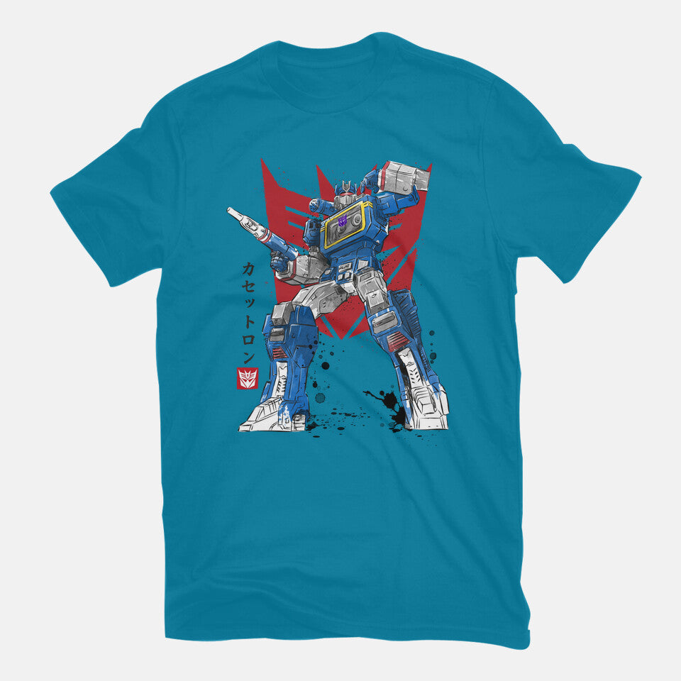 Sound Sumi-E – Sci-Fi Graphic T-Shirt in turquoise, flat-lay product view