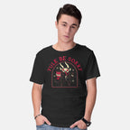 Model wearing black Yule Be Sorry – Horror Graphic T-Shirt